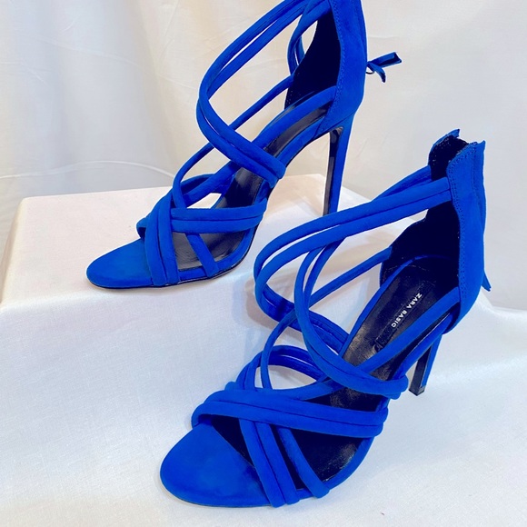 Stylish Blue Suede Heel - Picture 1 of 1